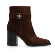 Tory Burch Booties med logotyp Brown, Dam