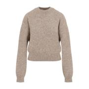 Jacquemus Beige Alpaca Wool Pullover Sweater Beige, Dam