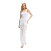 Guess Spetsad jumpsuit - Vit med broderi White, Dam