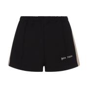 Palm Angels Svarta sportshorts med logoband Black, Dam