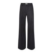 Nina Ricci Blå Pinstripe Wide Leg Byxor Blue, Dam