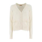 Ermanno Scervino Blommig Applikation Kofta White, Dam