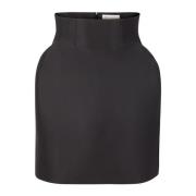 Nina Ricci Svart Taffeta High-Waisted Mini Kjol Black, Dam