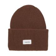 Amish Brun Ullblandning Beanie Mössa Brown, Herr