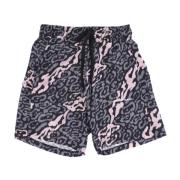 Vision OF Super Leopardmönstrade Shorts Rosa/Grå Gray, Herr