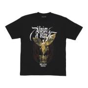 Vision OF Super Svart Gothic Tee med Flammor Broderi Black, Herr