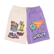 Market Memorabilia Vit/Lila Tracksuit Shorts Multicolor, Herr