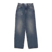 Amish Denim Straight Leg Jeans Blue, Dam