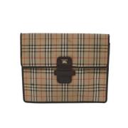 Burberry Vintage Pre-owned Bomull kuvertvskor Beige, Dam