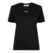 Msgm Svart Micro Logo T-shirt Black, Dam