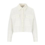 Max Mara Weekend Vit Cropped Skjorta med Fickor White, Dam