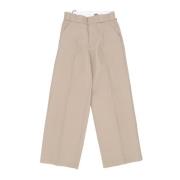 Dickies Strukturerad Tyg Rec Pant i Khaki Beige, Dam