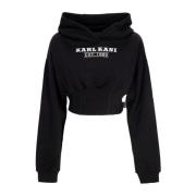 Karl Kani Svart Cropped Corset Hoodie Black, Dam