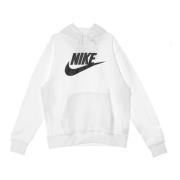 Nike Club Hoodie Pullover i Vit/Svart White, Herr