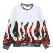 Octopus Crewneck Sweatshirt Halftone Vit Multicolor, Herr