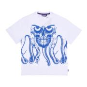 Octopus Skull Tee White T-Shirt White, Herr