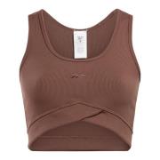 Reebok Ribbad Crop Top Brown, Dam