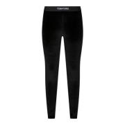 Tom Ford Svarta, lyxiga velourleggings Black, Dam