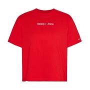 Tommy Hilfiger Crimson Crew-neck T-shirt med Logo Red, Dam