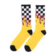 Vans Flame Check Crew Sock Svart/Vit Multicolor, Herr