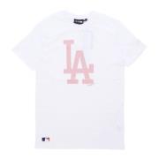 New Era Dodgers Baseball Tee Vit/Rosa White, Herr