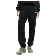 Carhartt Wip Bomullsfleece Track Pant med Logo Black, Dam