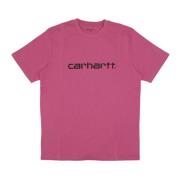 Carhartt Wip Script Tee Magenta/Svart Kortärmad T-shirt Pink, Herr