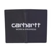 Carhartt Wip Läder Vertikal Plånbok Svart/Vit Black, Herr