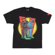 HUF Svart T-shirt med Logo Print Black, Herr