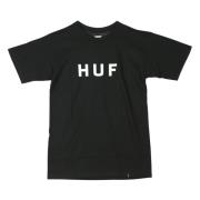 HUF Svart/Vit Logo Herr T-shirt Black, Herr