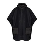 Moncler Poncho Mantel Black, Dam