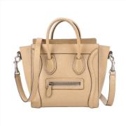 Celine Vintage Pre-owned Laeder handvskor Beige, Dam