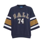 Ball Oversize Sweatshirt med Broderat Logotyp Blue, Dam