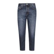 Eleventy Avslappnad passform Denim 5-ficksbyxor Blue, Herr