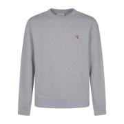 Maison Kitsuné Räv Huvud Patch Tröja Gray, Herr