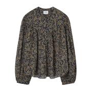 Isabel Marant Tryckt Svart Blus Black, Dam