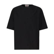 Valentino Garavani Svart Crew Neck T-shirt med Iconographe Motif Black...