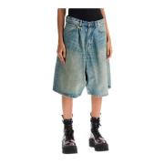 R13 Baggy Bermuda Denim Shorts Blue, Dam