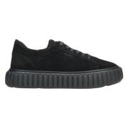 Estro Kvinnors Svarta Velour Låga Vintersneakers Er00115651 Black, Dam