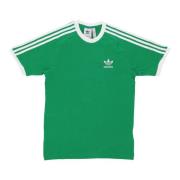 Adidas Grön 3 Ränder Crew-Neck T-shirt Green, Herr