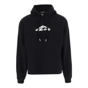 Dsquared2 Hoodie i bomullsblandning med dragsko Black, Herr