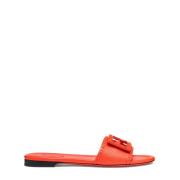 Fendi Röda Läderslides med FF-motiv Red, Dam