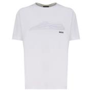 Hugo Boss Vit Bomull T-shirt Rund Krage Korta ärmar White, Herr