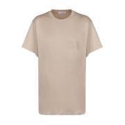 Max Mara Broderad Logotyp Beige T-shirt Beige, Dam