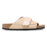 Birkenstock Kyoto Lädersandaler Beige, Dam