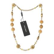 Dolce & Gabbana Kristallblomma Statement Halsband Yellow, Dam