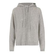 Allude Ull Kashmir Huva Dragkedja Sweatshirt Gray, Dam