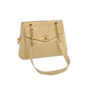 Chanel Vintage Pre-owned Laeder chanel-vskor Beige, Dam