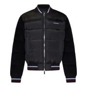 Dsquared2 Svart Bomber Mixed Puffer Dunjacka Black, Herr