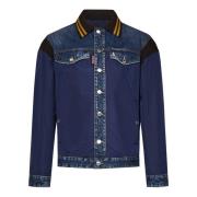 Dsquared2 Randig Arbetarjacka i Blå Nylon Blue, Herr